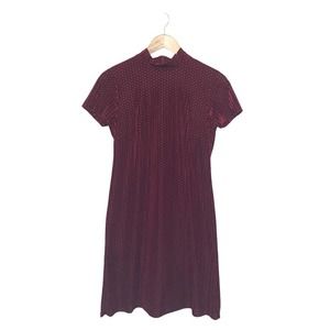Maggy London Red High Neck Velvet Pattern Dress Size 4